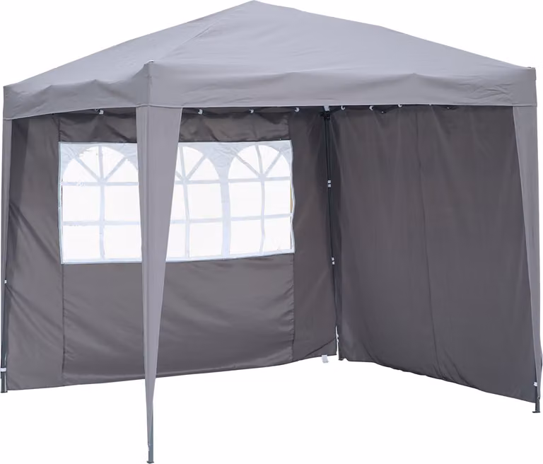 Angel Living® 2,5x2,5M Tetto pieghevole per patio Idrorepellente in acciaio e poliestere (grigio)