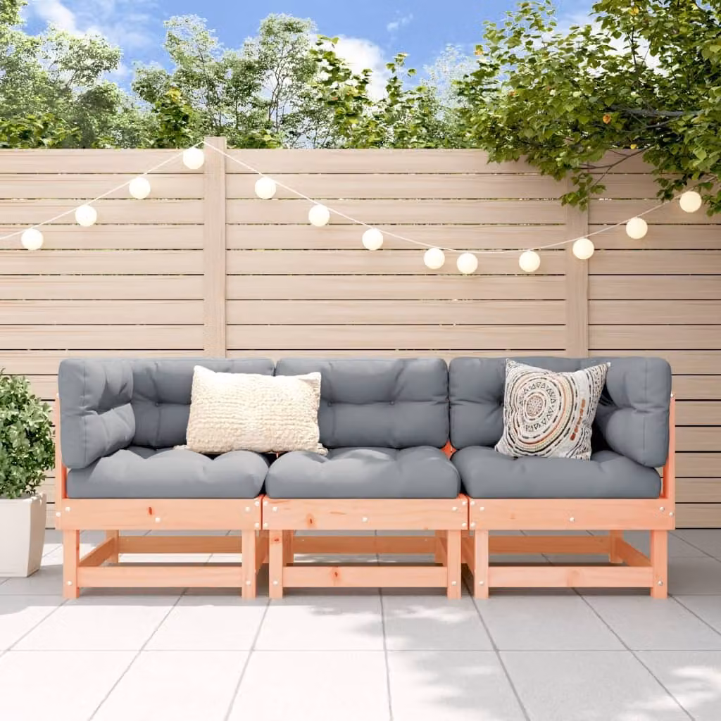 Maison Exclusive - Set da lounge per giardino, composto da 3 pezzi, in legno massello di douglasia