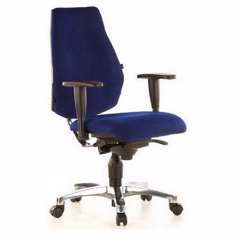 Sedia ergonomica Topstar Wellness / Sedia da ufficio Sitness 30, modello Al.K2, rivestita in tessuto blu