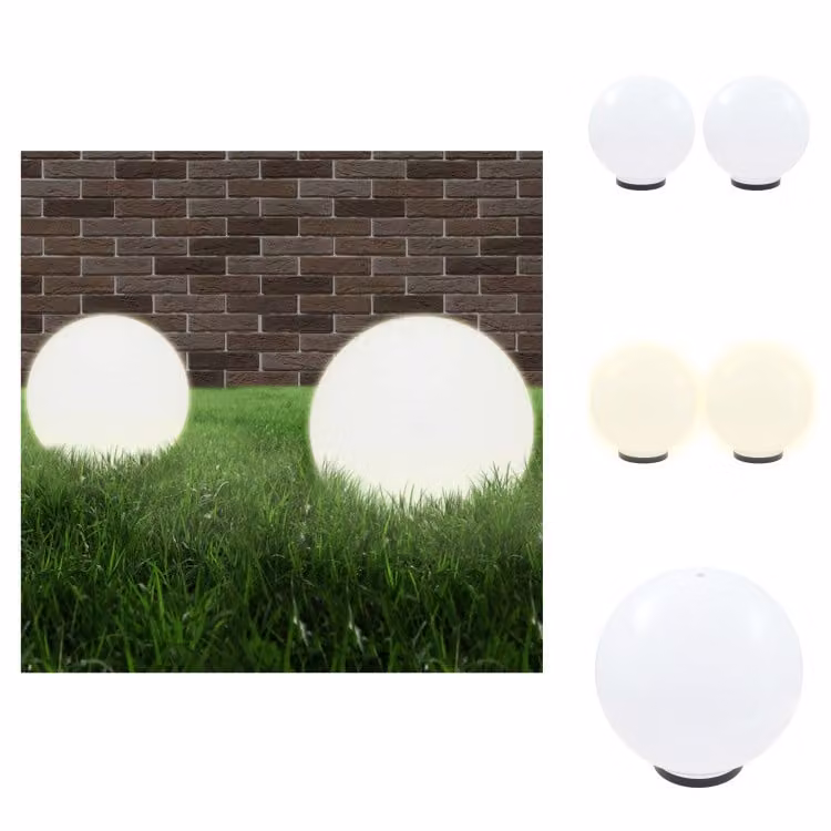 vidaXL Luci da giardino a LED 2 pz. Sferica 40 cm PMMA - Illuminazione esterna