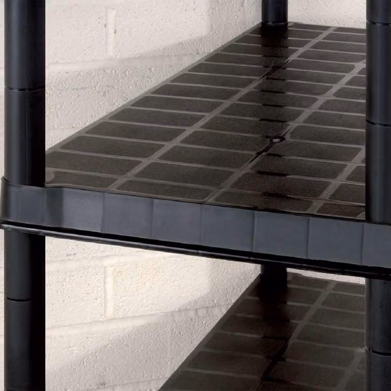 vidaXL Scaffale a 5 Ripiani Nero 274,5x45,7x185 cm in Plastica
