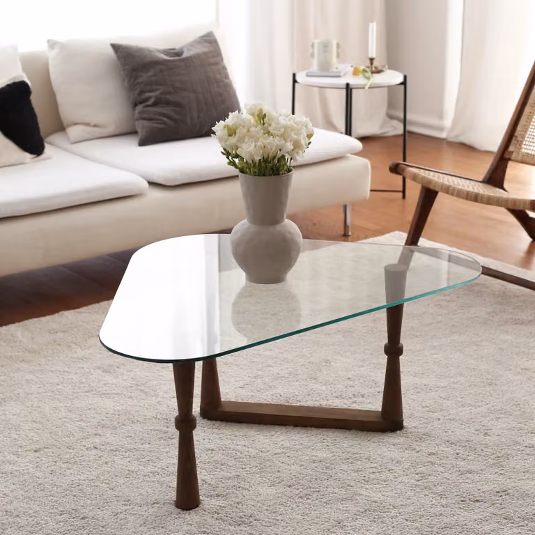 Skye Decor, Cam Orta Sehpa S303, tavolini da salotto, noce, legno, 96 x 41 x 81 cm