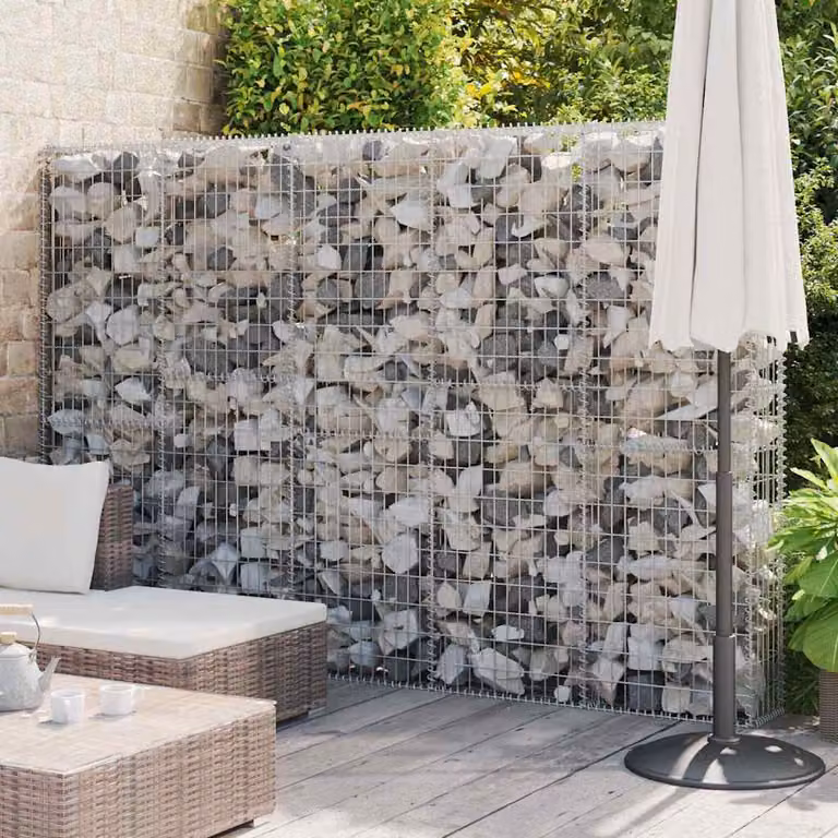 Gabbione in acciaio zincato vidaXL grigio argento L 300 cm x P 30 cm x H 200 cm