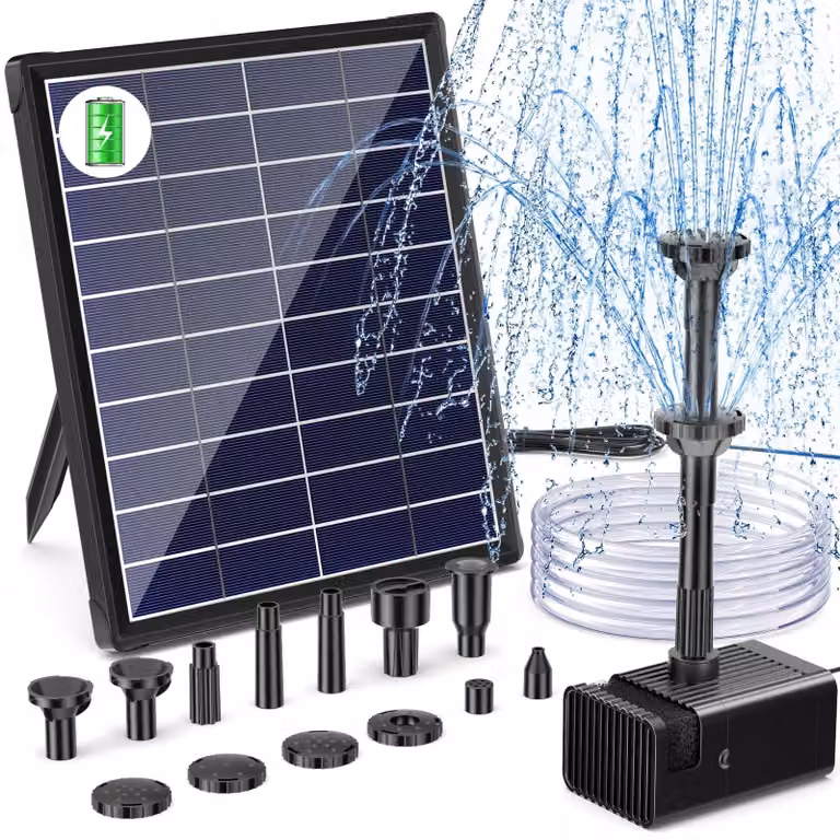 Fontana ornamentale a energia solare, 5,5 W, batteria da 3000 mAh