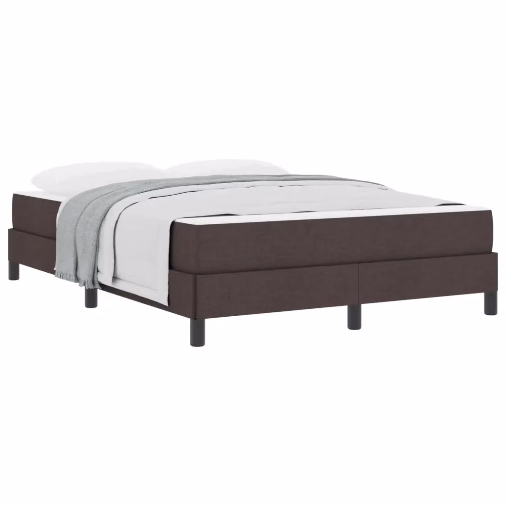 Letto a molle moderno vidaXL in tessuto marrone con struttura in legno e metallo L/P/H: 190 x 140 x 45 cm – 2