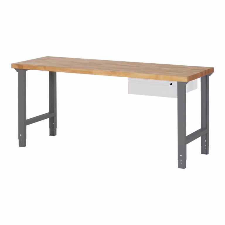 Banco da lavoro regolabile in altezza STIER Premium, 1 cassetto, 200x70x79-114 cm, design robusto, ideale per aree di lavoro personalizzabili ed ergonomiche nelle officine