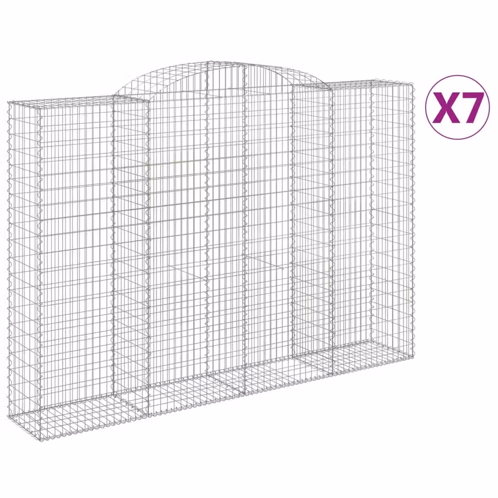 Cesti Gabbioni ad Arco 7 pz 300x50x200/220 cm Ferro Zincato