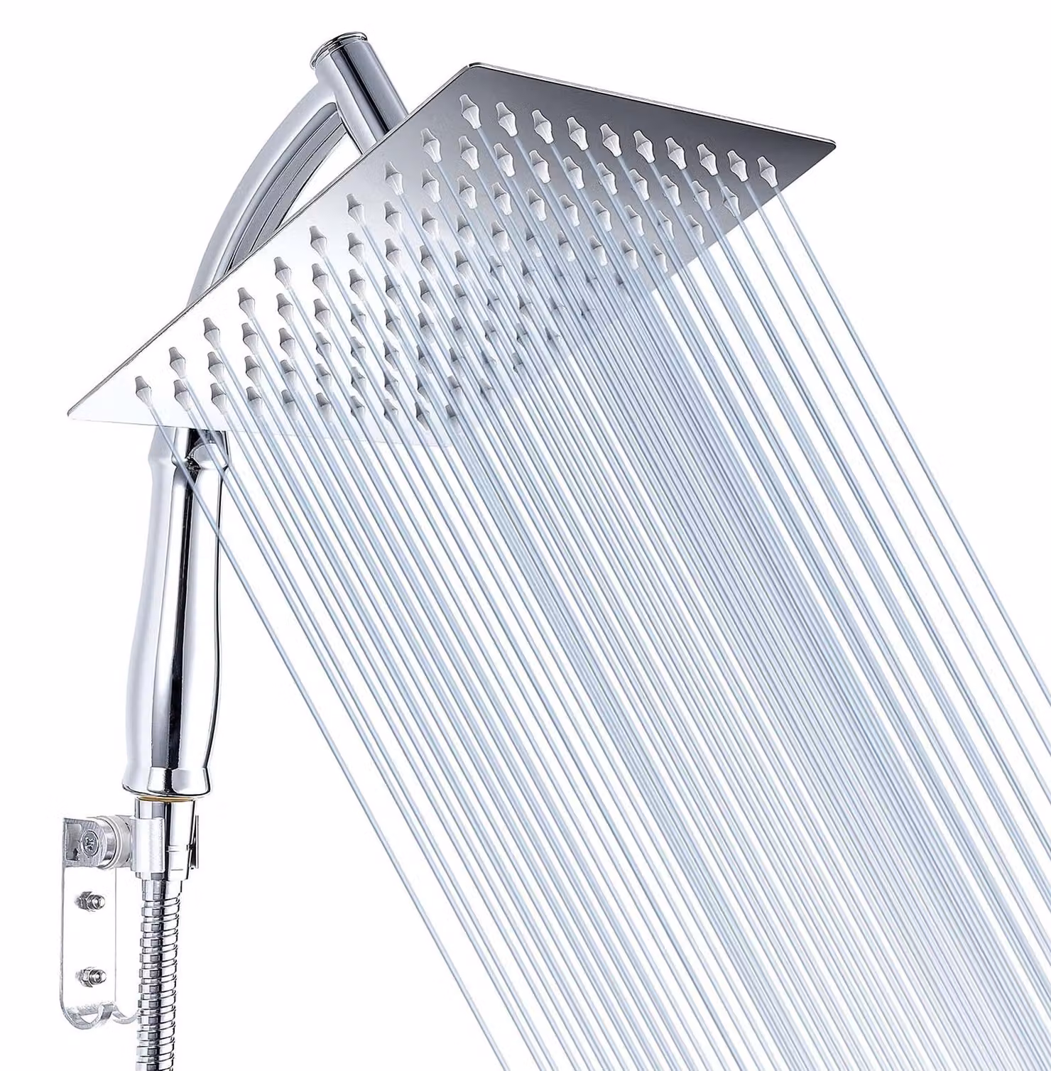 Solidchoice - Doccia a soffione con flessibile e braccio estensibile