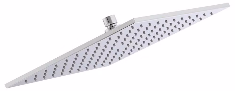 Doccia a soffione, diametro 300 mm, quadrata, cromata, con ugelli autopulenti