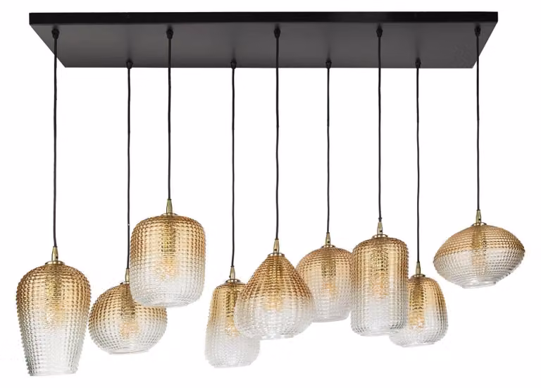 Lampada da soffitto FURNLUX Dot Nero e Oro 120 cm / Colore principale: Oro / Dimensioni: 120 x 150 x 40 cm