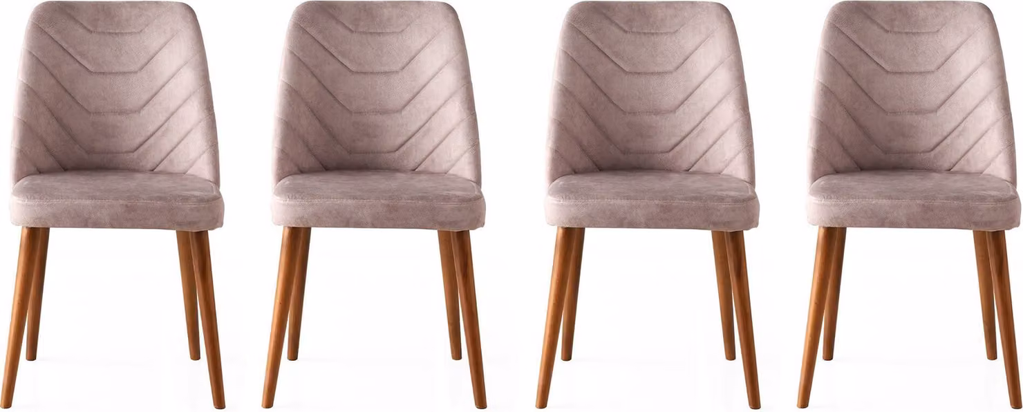 Skye Decor, Dallas 555 V4, set di sedie (4 pezzi), noce, 100% METALLO, 50 x 49 x 90 cm