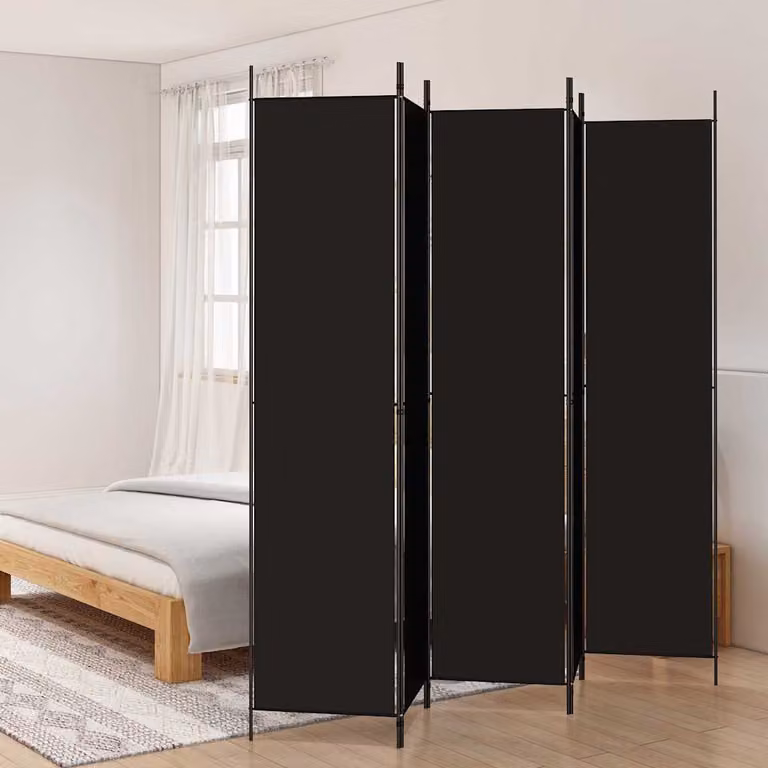 Divisorio a 5 pannelli vidaXL in tessuto nero L: 250 cm, H: 220 cm