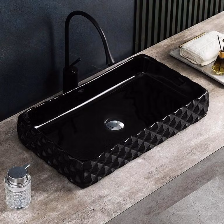 Lavabo rettangolare Lavabo da appoggio due misure Moderno Nuovo