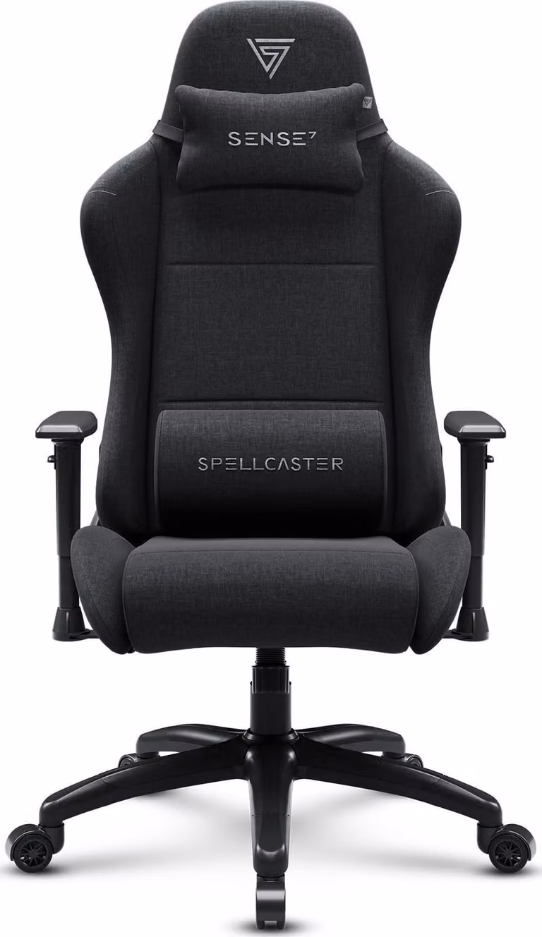 Sedia da gaming Sense7 Spellcaster FUKU XL, poltrona da gaming, sedia da ufficio, sedia ergonomica da scrivania, sedia girevole con poggiatesta, portata fino a 150 kg, colore nero