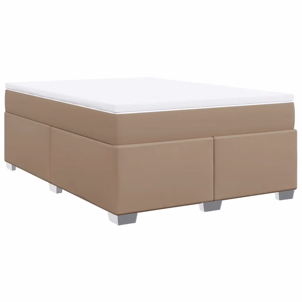 Giroletto a Molle con Materasso Cappuccino 160x200cm Pelle finta