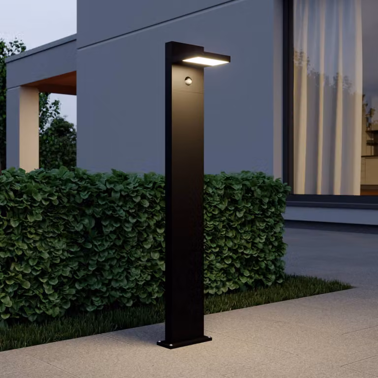 Lampioncino Silvan Lucande, Nero, Alluminio, Moderno, Lampada LED da esterni