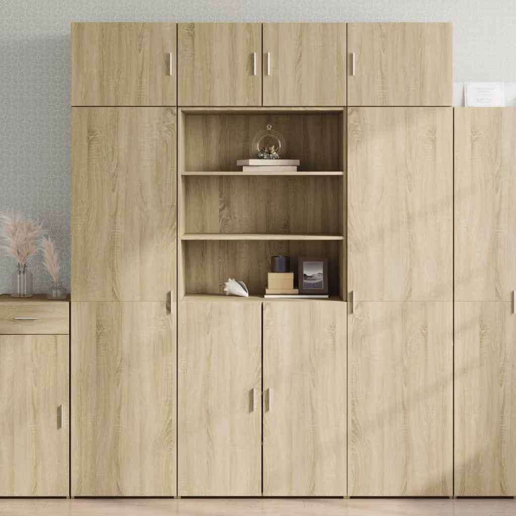Armadietto a muro vidaXL in rovere sonoma marrone con ante a battente e ripiani interni L/P/H: 80 x 42,5 x 225 cm – 1