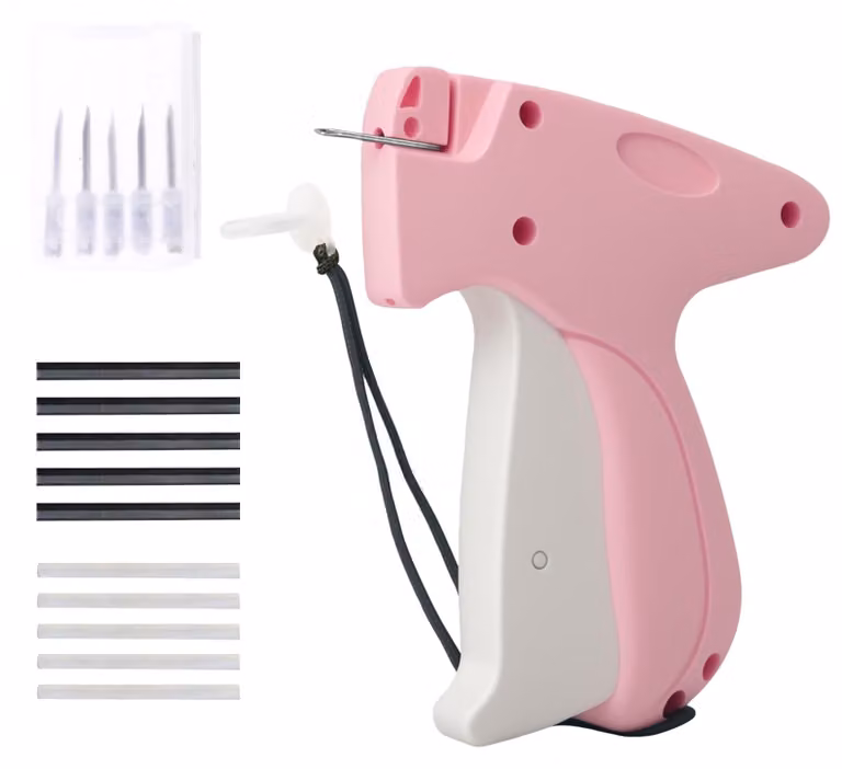 Set di pistole per cucire con etichettatrice, 1006 pezzi, colore rosa
