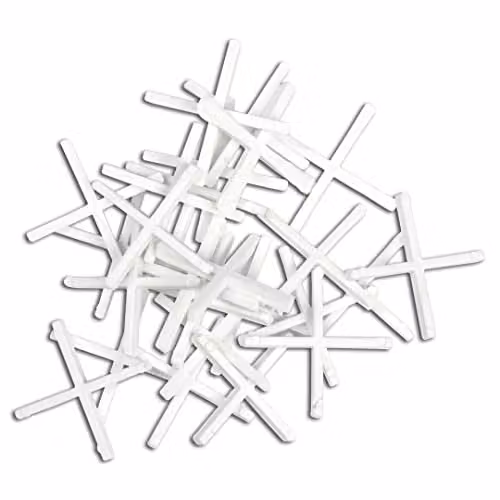 NEO TOOLS croci di plastica per piastrelle, universali, riutilizzabili, distanza uniforme tra le piastrelle, 150 pezzi, 2,5 mm