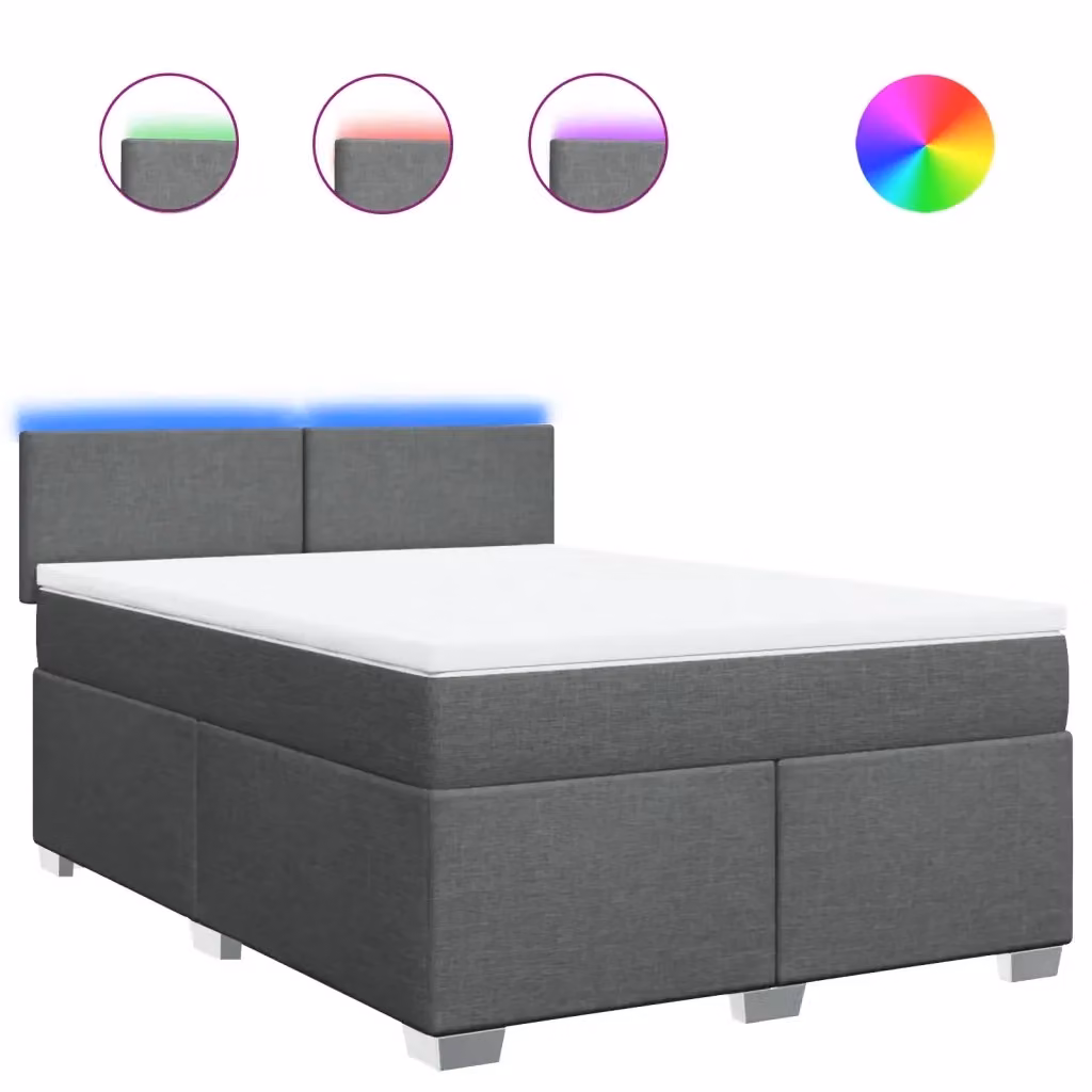 vidaXL Letto Ibrido con Materasso Grigio e Bianco L/P/H: 160 x 200 cm – 2