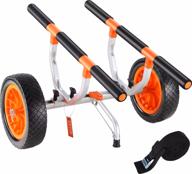 Carrello per kayak, capacità di carico di 450 libbre, larghezza regolabile