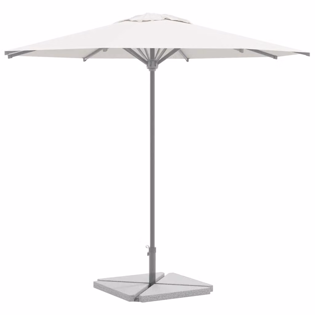 Set di 4 piastre per parasole triangolari in granito grigio vidaXL, 14 kg ciascuna
