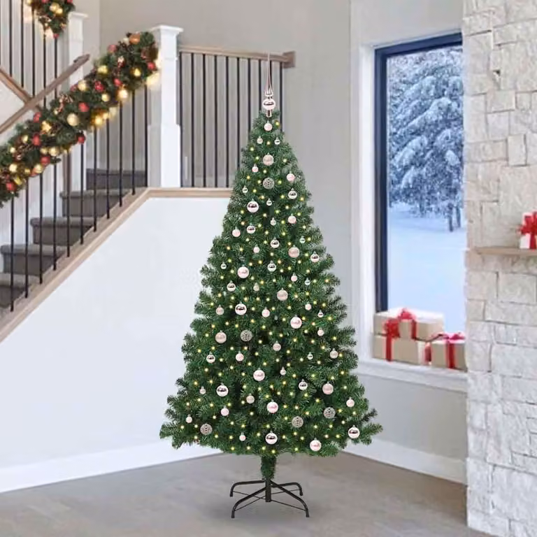 Maison Exclusive - Albero di Natale artificiale con 300 LED e supporto, verde, 240 cm
