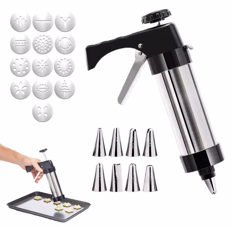 Set di 13 pistole per decorazioni con bocchette in acciaio inossidabile