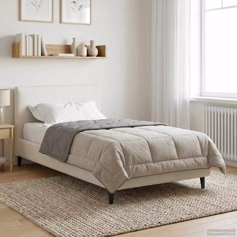 Piumone Completo Annuale vidaXL in Microfibra Reversibile e Traspirante, Grigio, L 135 x P 220 cm