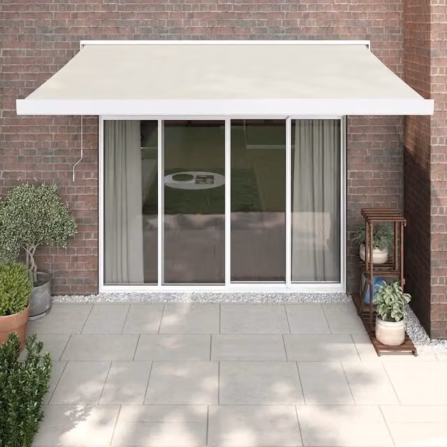 Tenda da Sole Retrattile Crema 3,5x2,5 m in Tessuto e Alluminio 3154577