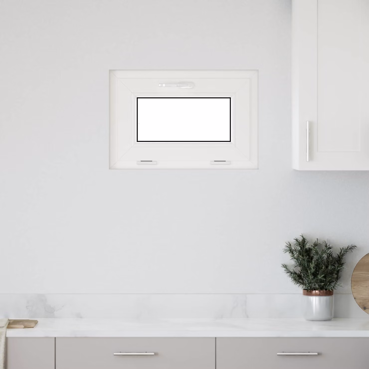Finestra per seminterrato monoblocco vidaXL in plastica bianca e trasparente L: 60,0 cm, H: 40,0 cm