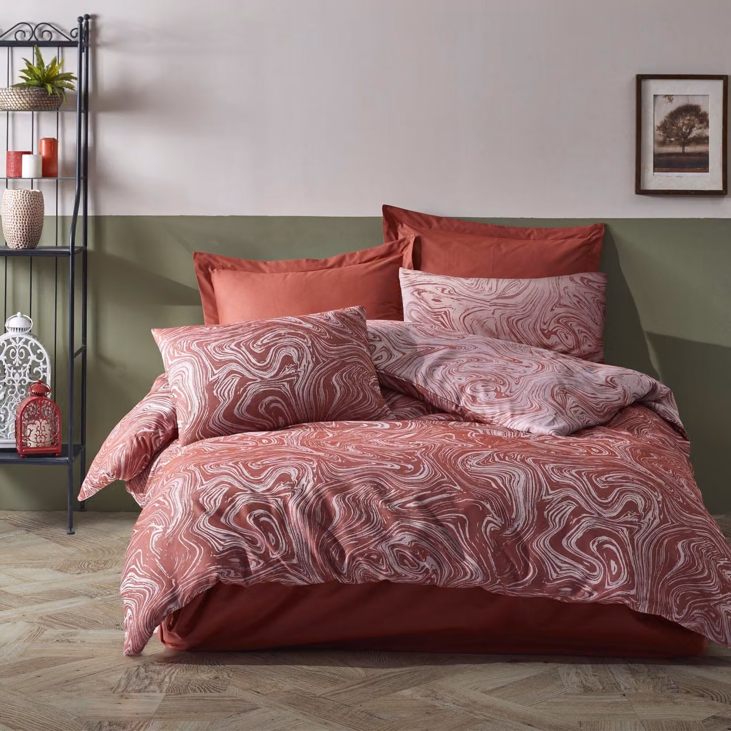 MARBLE TERRA/220x200 CotoneLOVE JACQUARD biancheria da letto in cotone