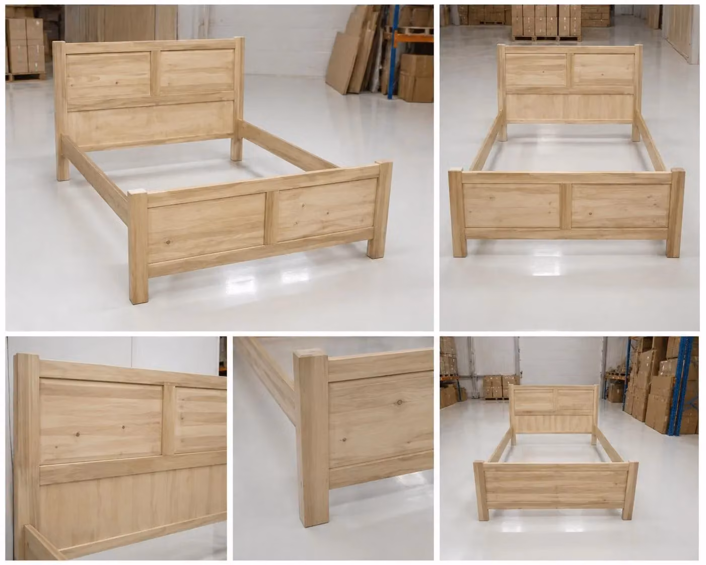 Letto matrimoniale in legno massello stile arte povera Mobili 2G L/P/H: 173 x 209 x 107 cm – 1