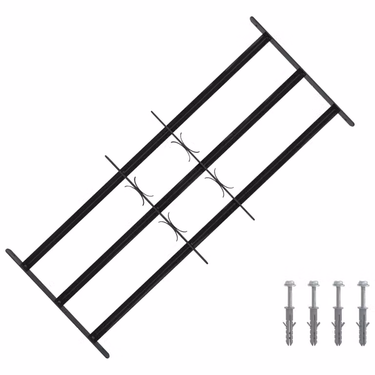 Griglia di sicurezza per finestra vidaXL in acciaio zincato nero L: 116 cm, H: 45 cm