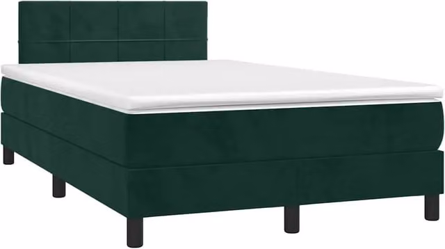 Letto Ibrido vidaXL in Velluto Verde con Materasso e Illuminazione LED Sotto il Letto e Porte USB, L/P: 120 x 200 cm