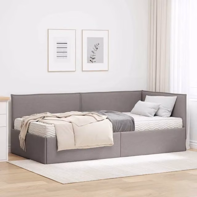 Struttura Letto Angolare con Materasso 2 pz-Giroletto con materasso Talpa Velluto 905628