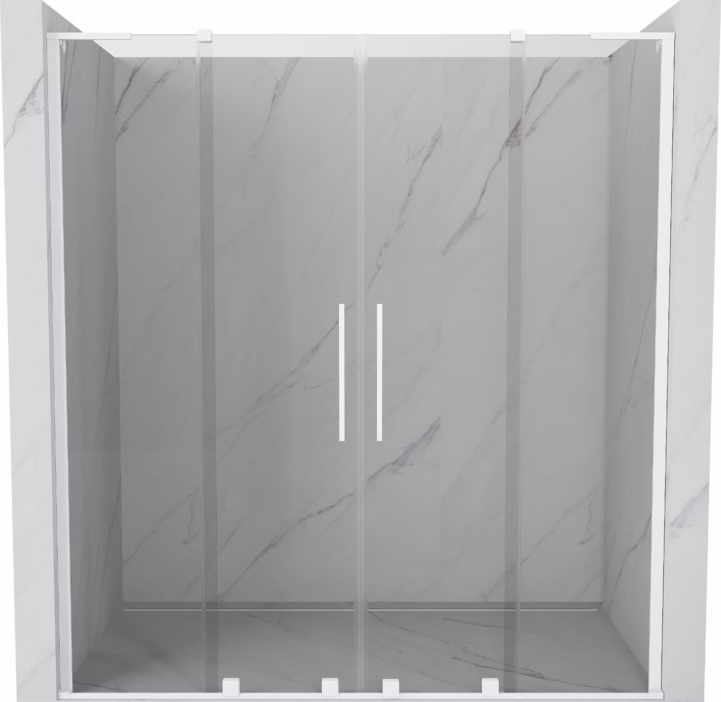 Mexen Velar L Duo porte doccia scorrevoli 180 cm, trasparente, bianco - 871-180-003-02-20