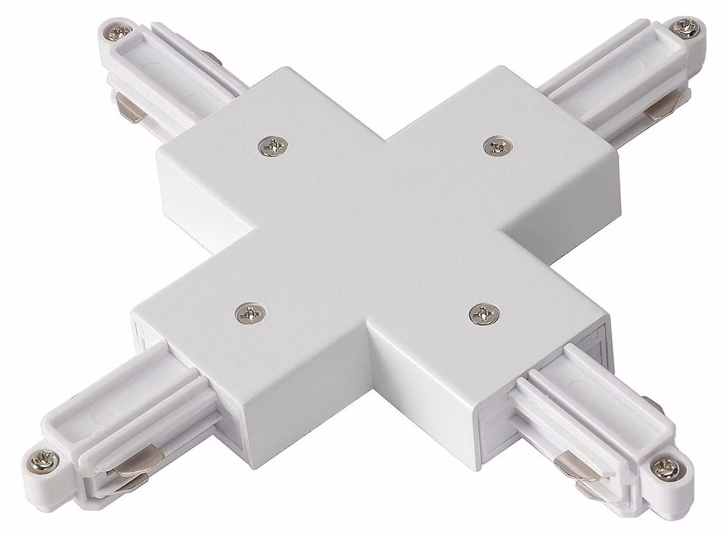 Connettore a X per binario HV a circuito singolo, versione per montaggio in superficie, bianco