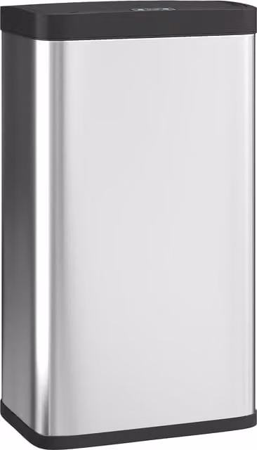 Pattumiera HOMCOM con sensore di movimento e coperchio soft-close, capacità 45 L, Acciaio Inox Argento – 1