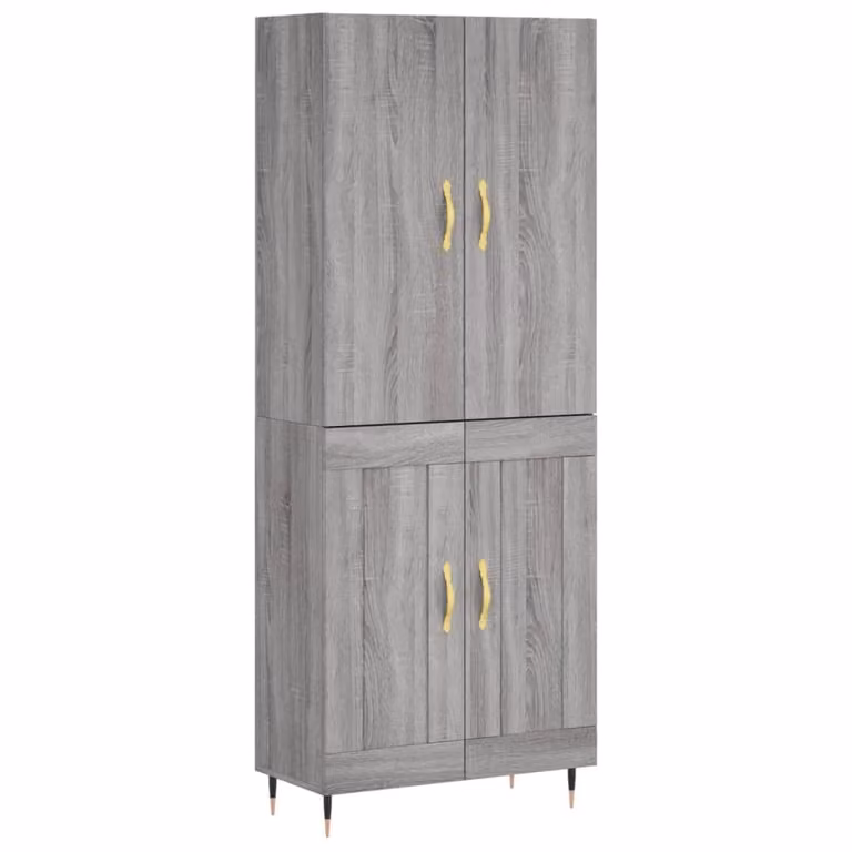 Credenza Grigio Sonoma 69,5x34x180 cm in Legno Multistrato