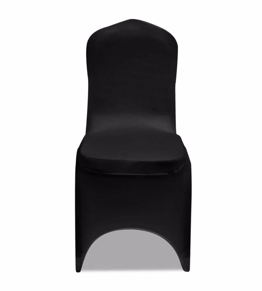 Coprisedia in Tessuto Elasticizzato Nero Set 6 pz