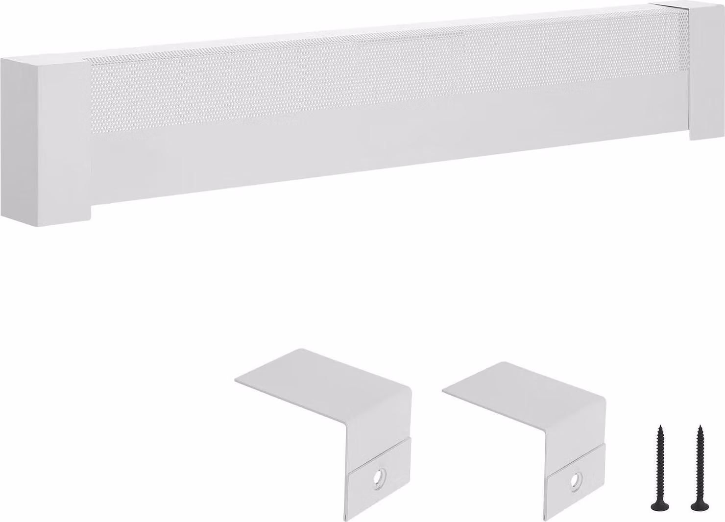 Copriradiatore - Serie Basic Coperchio frontale standard - 1221 x 80 x 193 mm - Acciaio robusto - Per radiatori e riscaldatori elettrici - Bianco