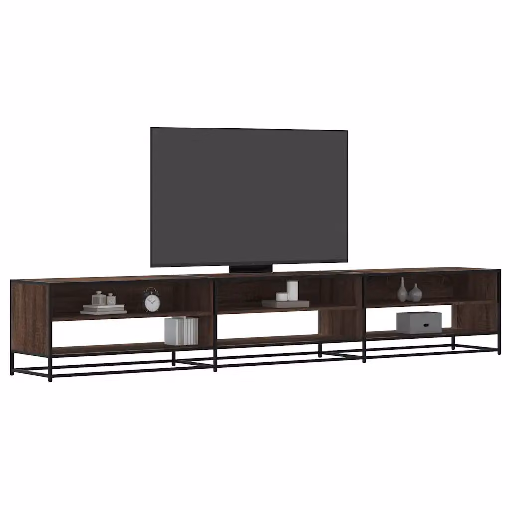 Mobile TV vidaXL in stile industriale, Rovere Marrone, L: 270 cm, P: 40 cm, H: 46 cm