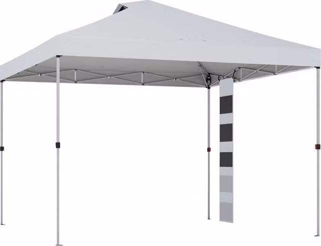 Gazebo Pieghevole 3x3 m Pop Up da Giardino in Metallo e Tessuto Oxford Bianco Resistente con Sacchi di Sabbia