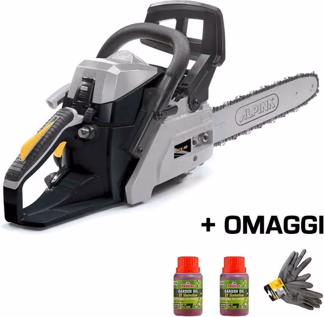 Motosega a scoppio Alpina ACS 38 con impugnatura doppia, motore da 37 cc e barra da 35 cm, colore grigio – 1