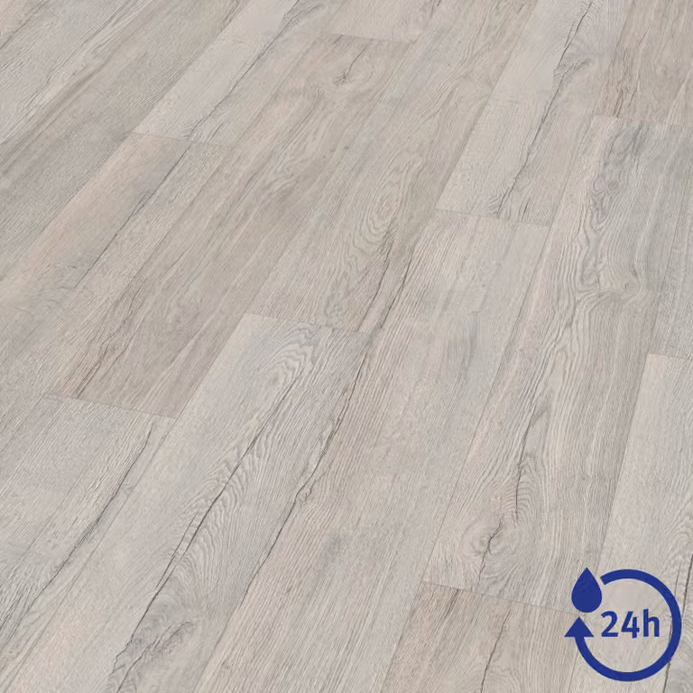 EGGER NatureSense* Pavimento laminato Aqua EL2081, finitura Elva, legno di quercia grigio, dimensioni 1292x193x10 mm