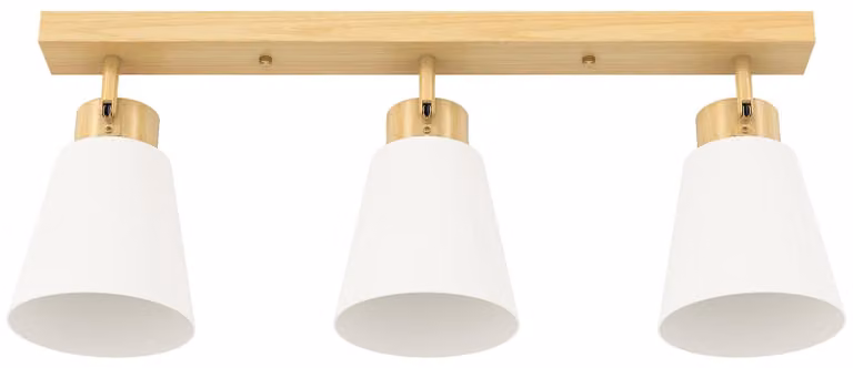 Lampada a soffitto a LED con 3 faretti E27 orientabili | Colore: Marrone + Bianco | Dimensioni: 55x13x20 cm