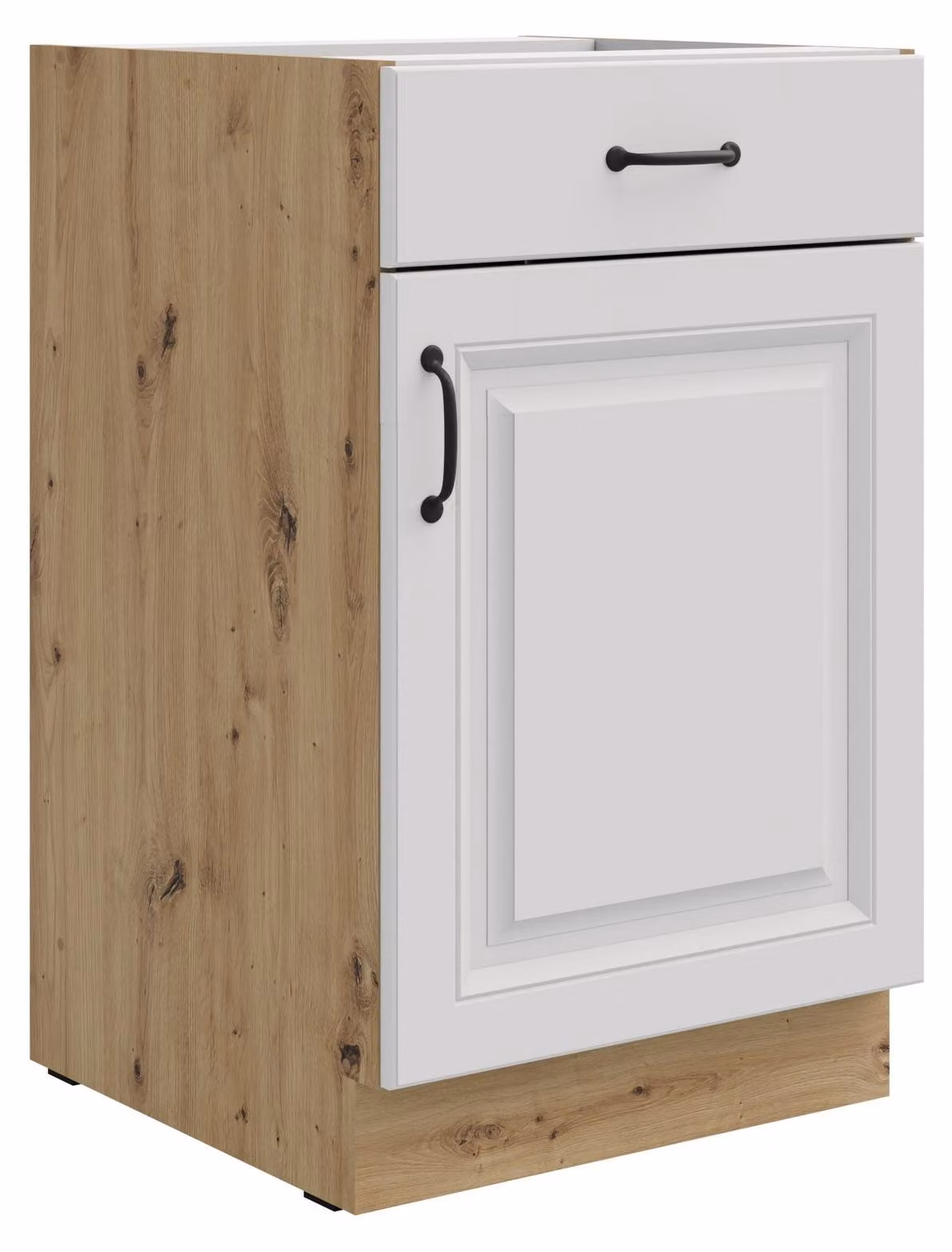 Base 50 Stilo bianco + rovere Cucina Artisan a estrazione totale soft-close