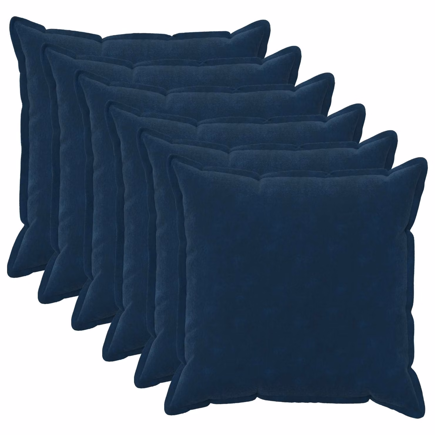 Set di 6 federe vidaXL HOUTEN blu in microfibra, L 65 cm x P 65 cm