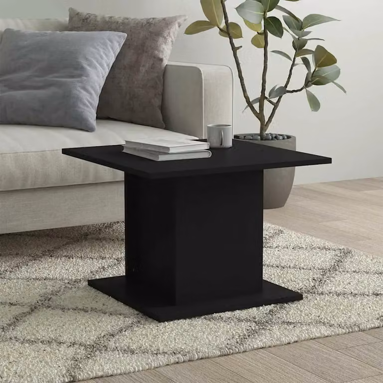 vidaXL Tavolino da Salotto Moderno Nero in MDF, L/P/H: 55,5 x 55,5 x 40 cm